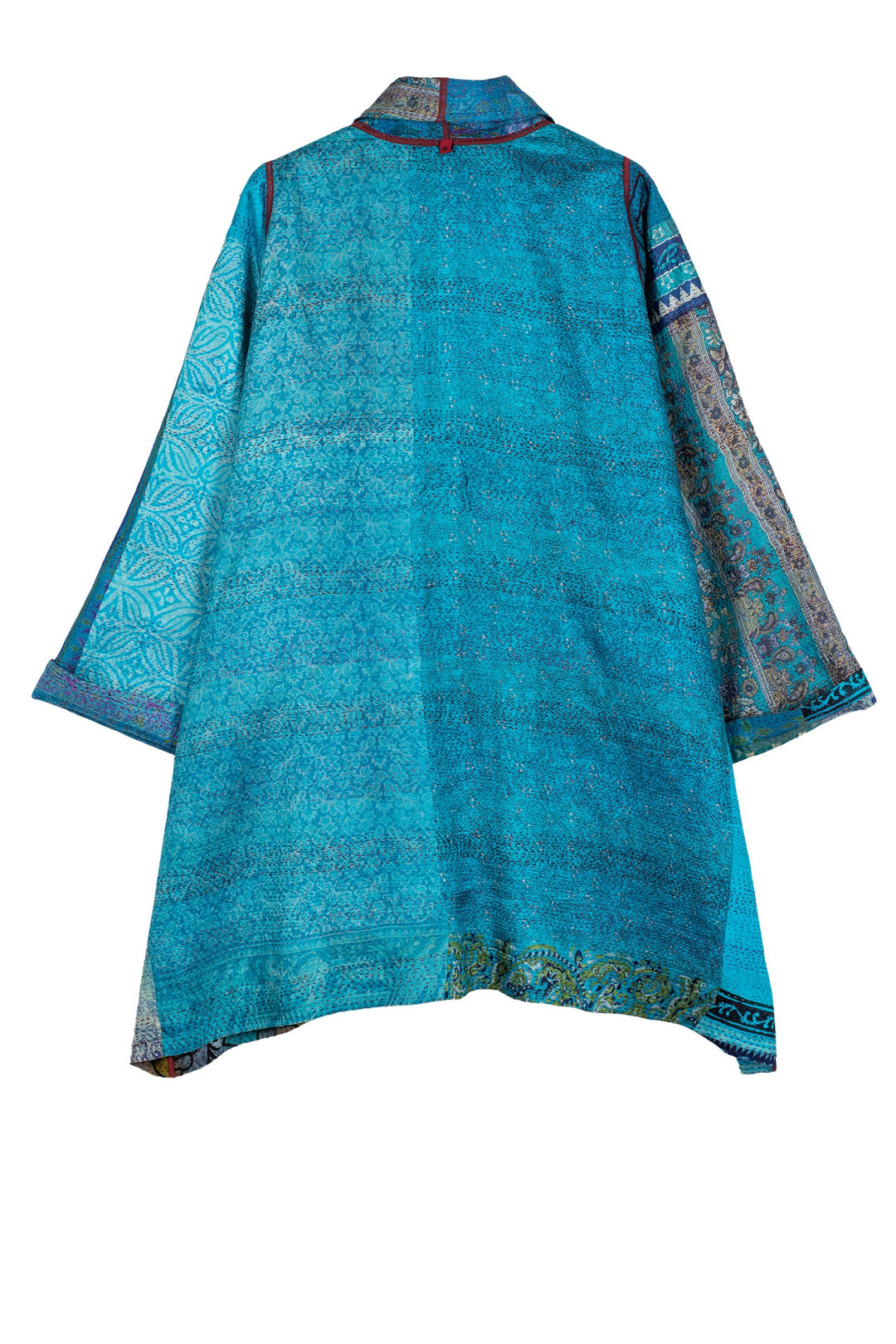 VINTAGE SILK KANTHA A-LINE JKT - sv2003-0357w -