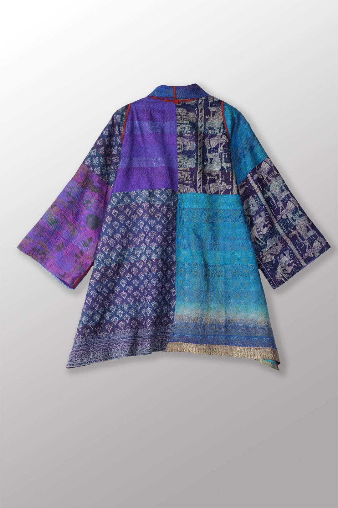 VINTAGE SILK KANTHA A-LINE JKT - sv2003-0373a -