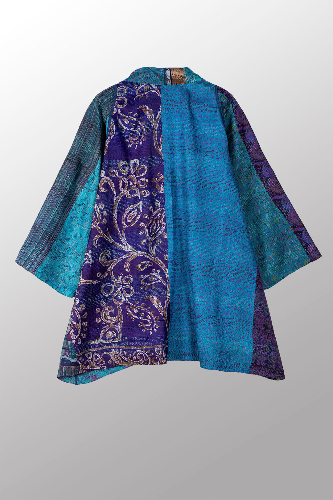 VINTAGE SILK KANTHA A-LINE JKT - sv2003-0374a -