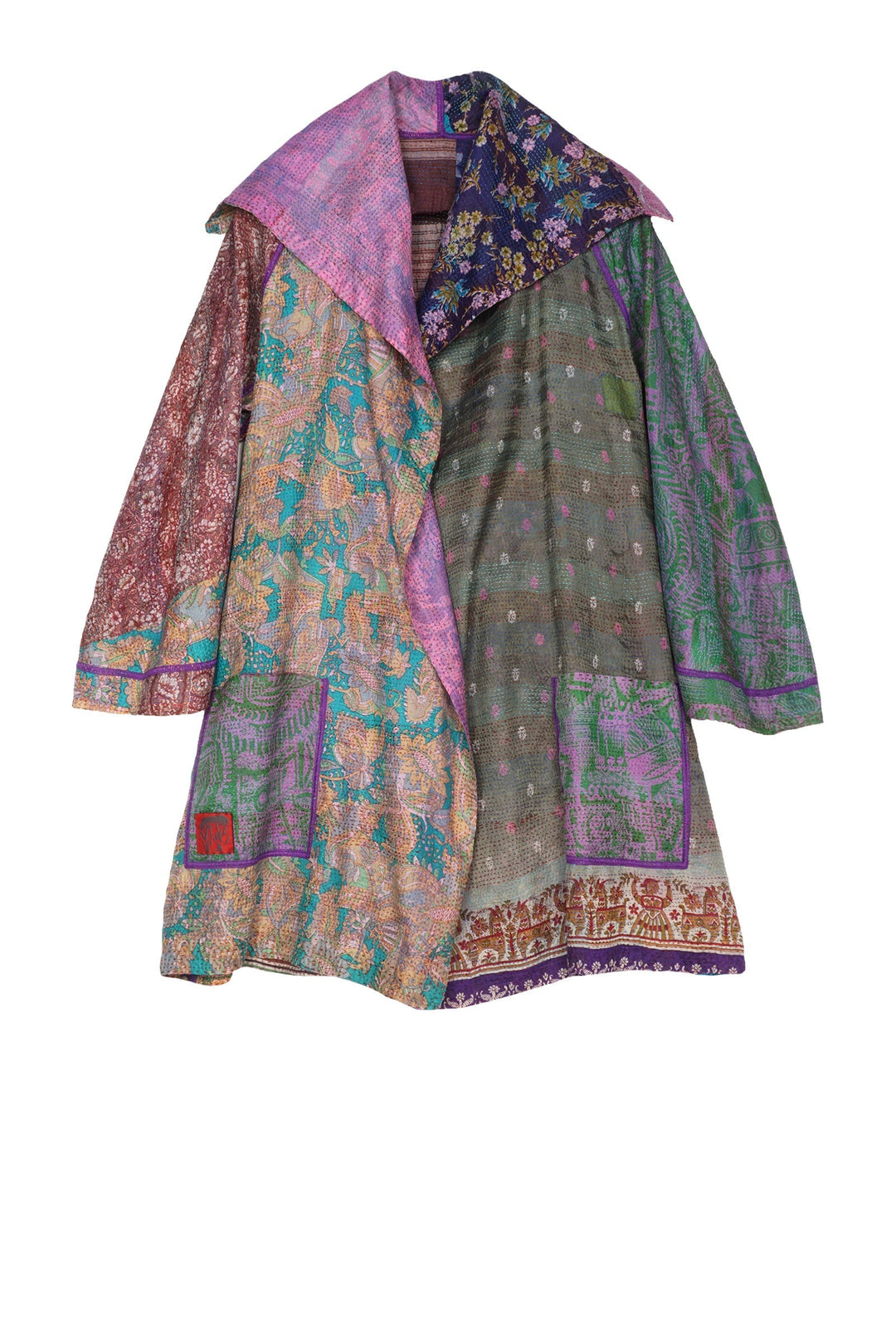 VINTAGE SILK KANTHA BACK TUCKED JKT - sv2012-0020s -