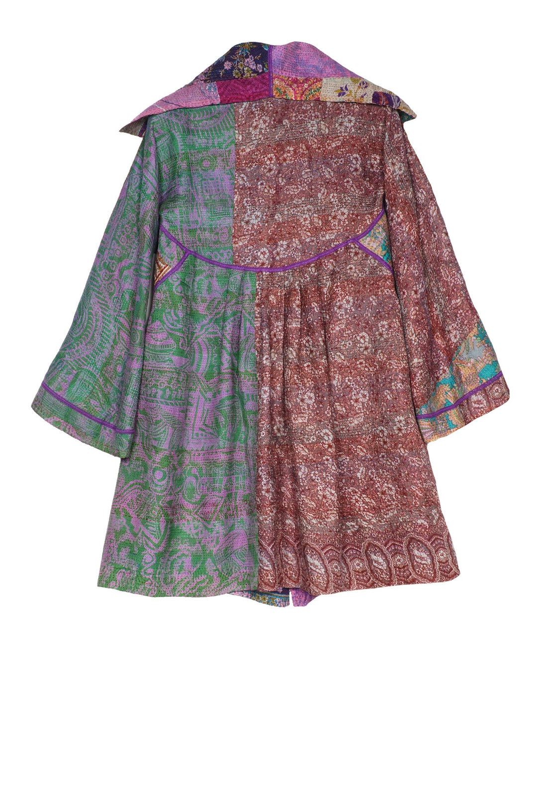 VINTAGE SILK KANTHA BACK TUCKED JKT - sv2012-0020s -