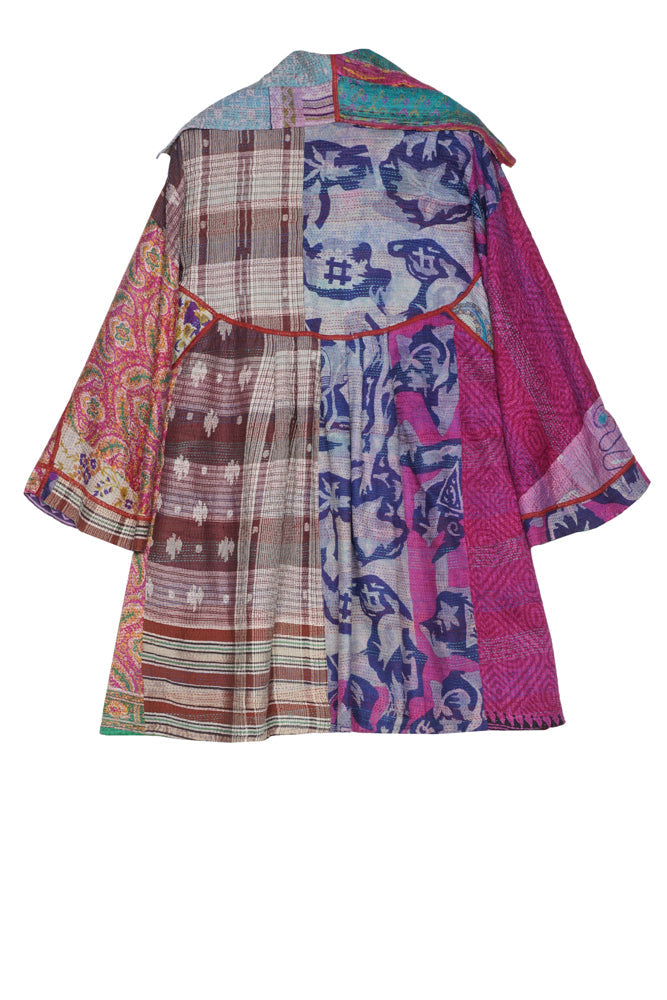 VINTAGE SILK KANTHA BACK TUCKED JKT - sv2012-0040s -