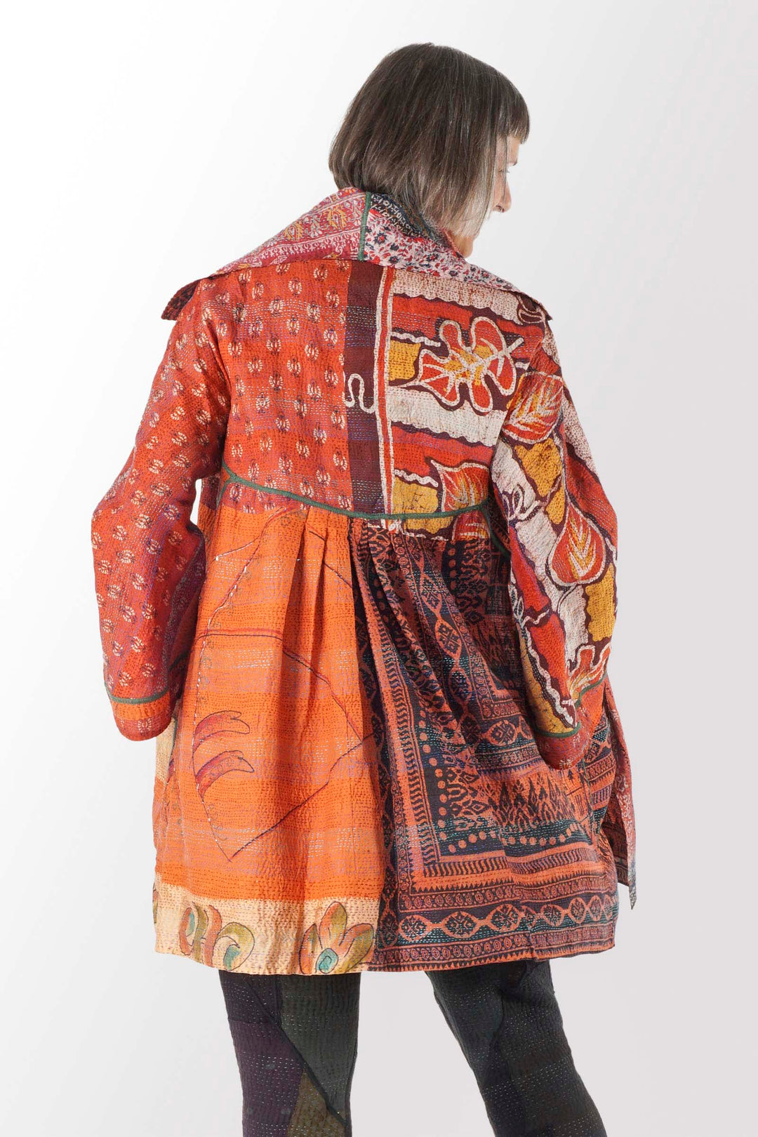 VINTAGE SILK KANTHA BACK TUCKED JKT - sv2012-0041l -