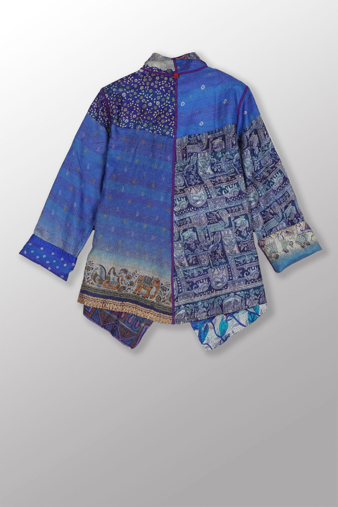 VINTAGE SILK KANTHA WING COLLAR JKT - sv2013-0038m -