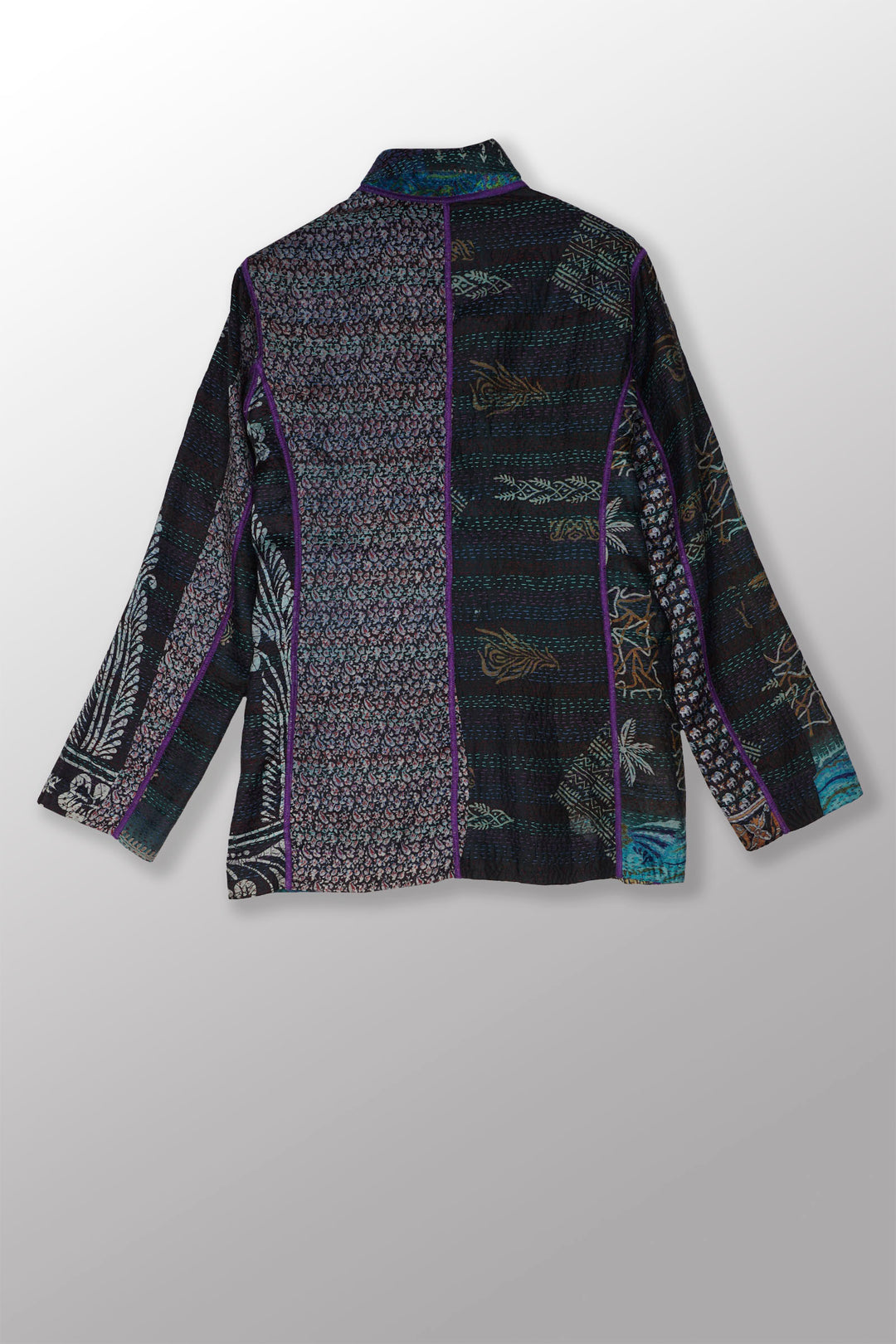 VINTAGE SILK KANTHA BASIC JACKET - sv2052-0001m -