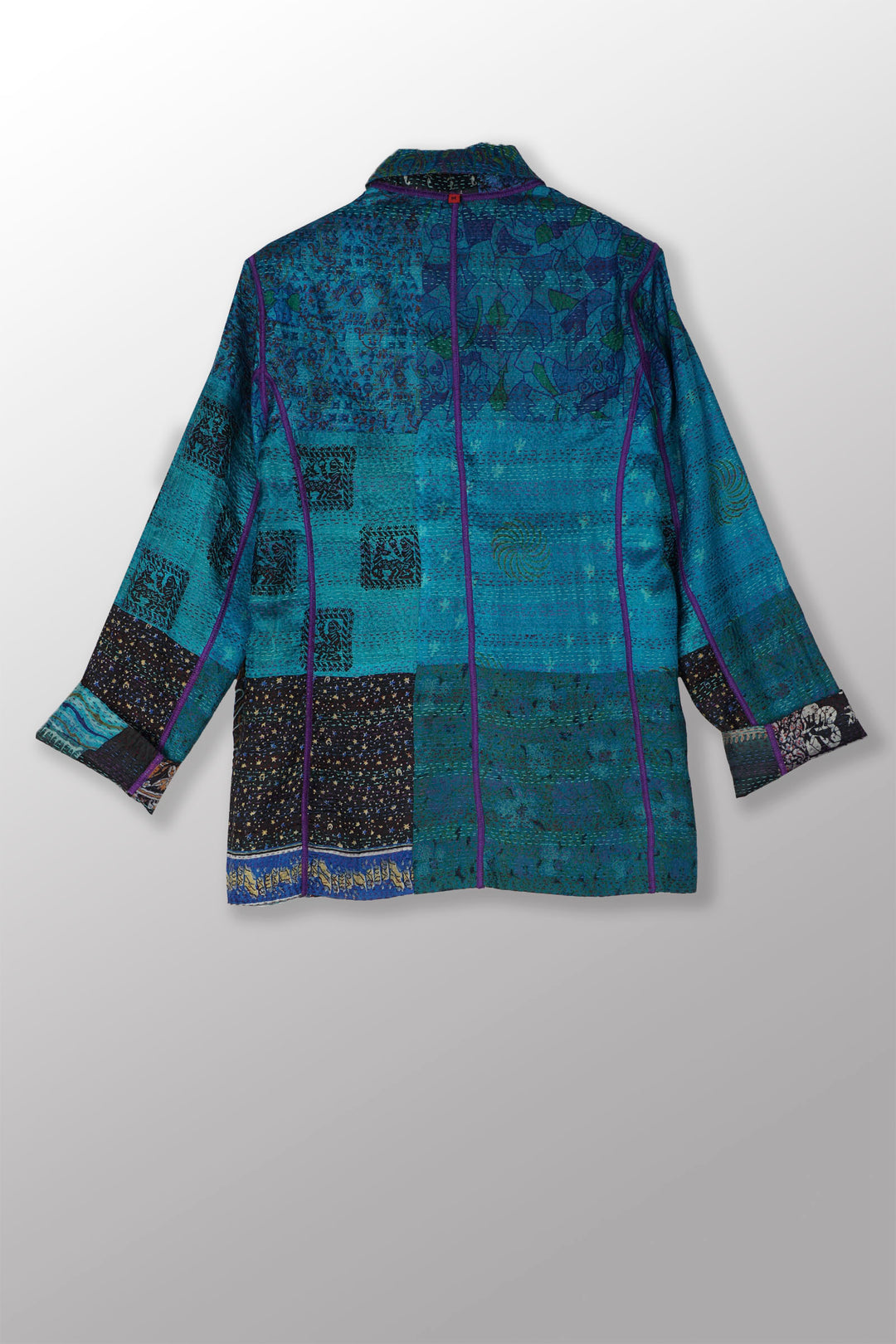 VINTAGE SILK KANTHA BASIC JACKET - sv2052-0001m -