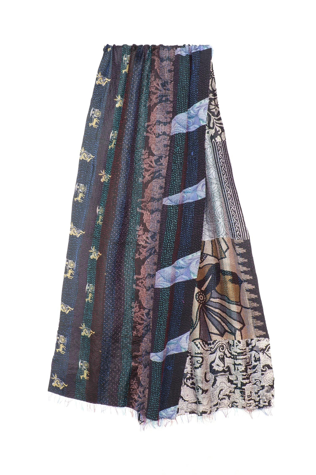 VINTAGE SILK KANTHA SCARF STANDARD - sv2801-0015a -