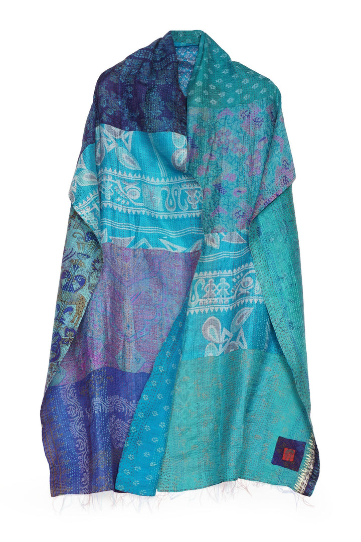 VINTAGE SILK KANTHA SCARF STANDARD - sv2801-0019a -