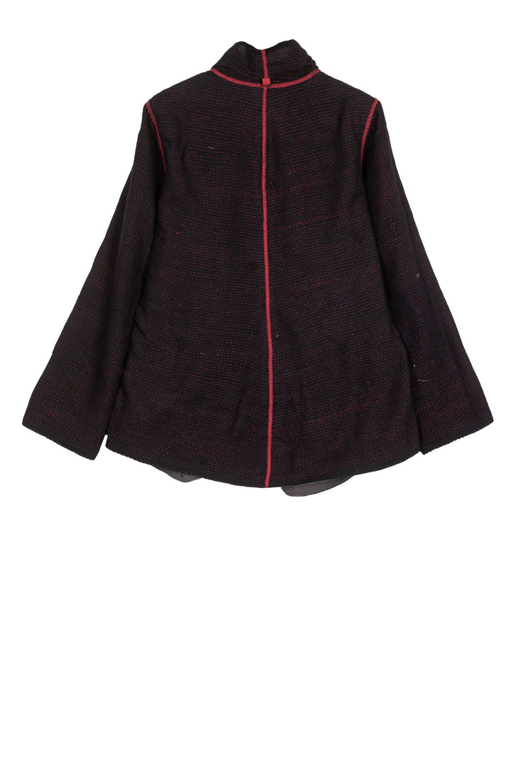 MONOTONE TWILIGHT PRINT KANTHA WING COLLAR JACKET - tp2013-red -