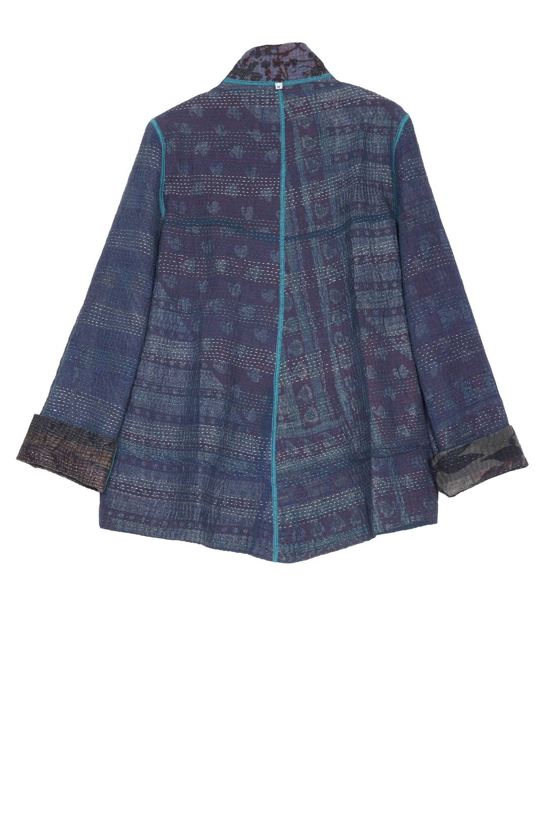MONOTONE TWILIGHT PRINT KANTHA SIMPLE JKT - tp4022-blu -