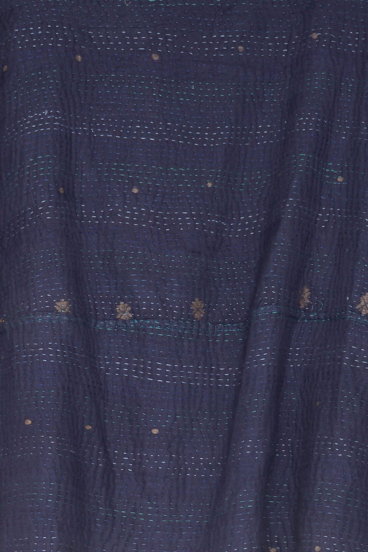 MONOTONE TWILIGHT PRINT KANTHA STRAIGHT NECK JKT - tp4058-blu -