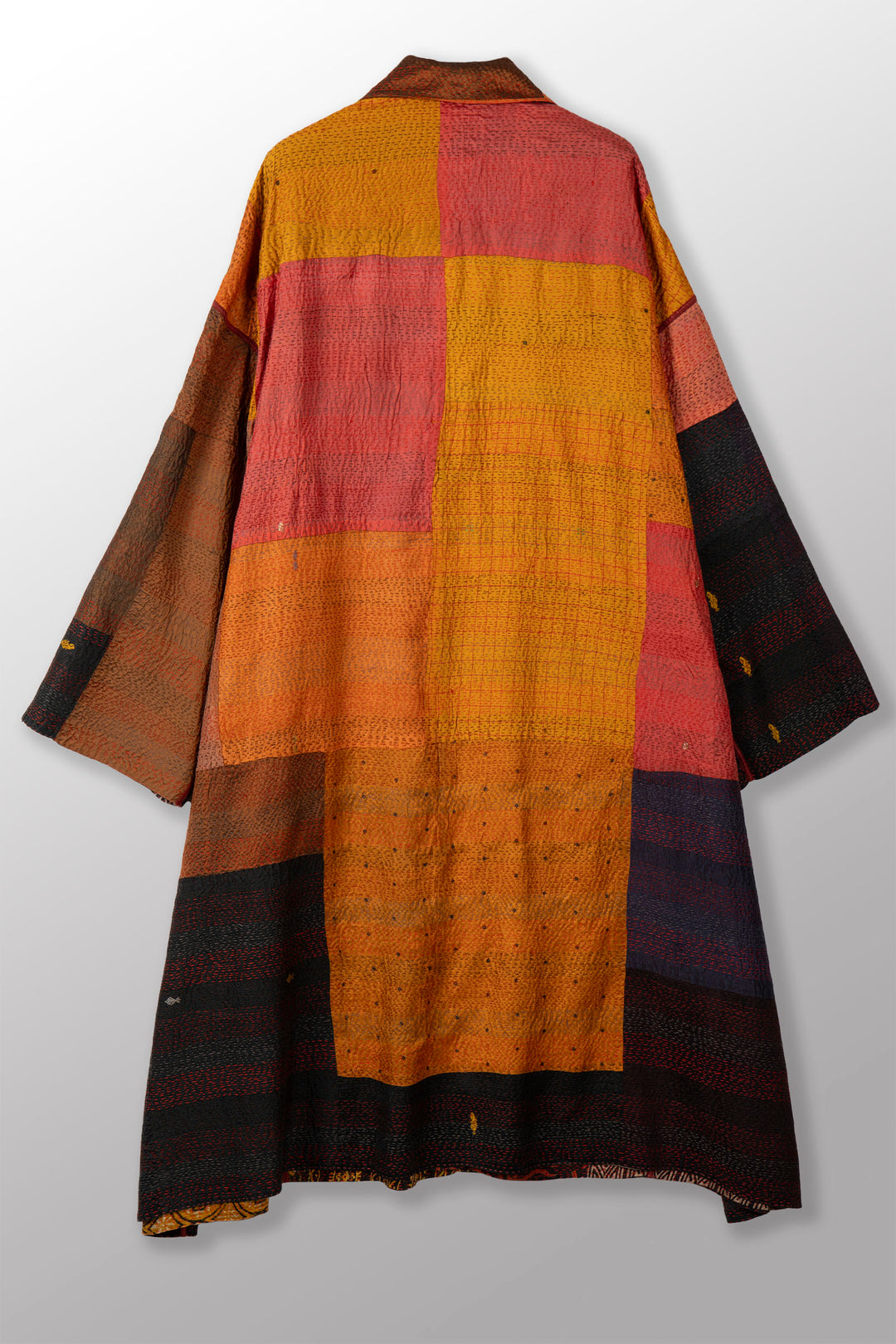 VINTAGE SILK PATCH KANTHA NEW OVERSIZED COAT - vp2342-ylw -