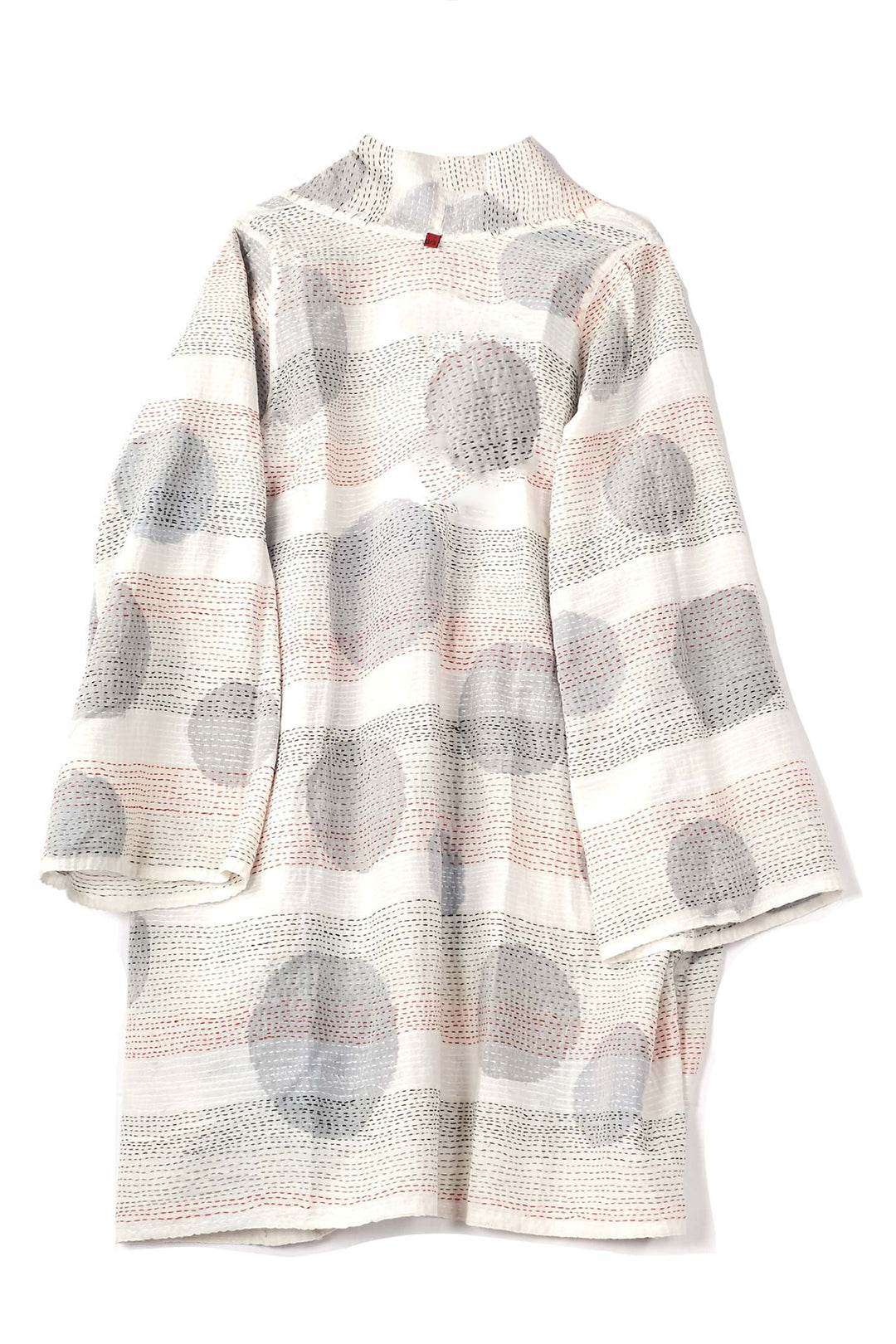 CUT OUT KANTHA A-LINE JKT - ck2003-wht -