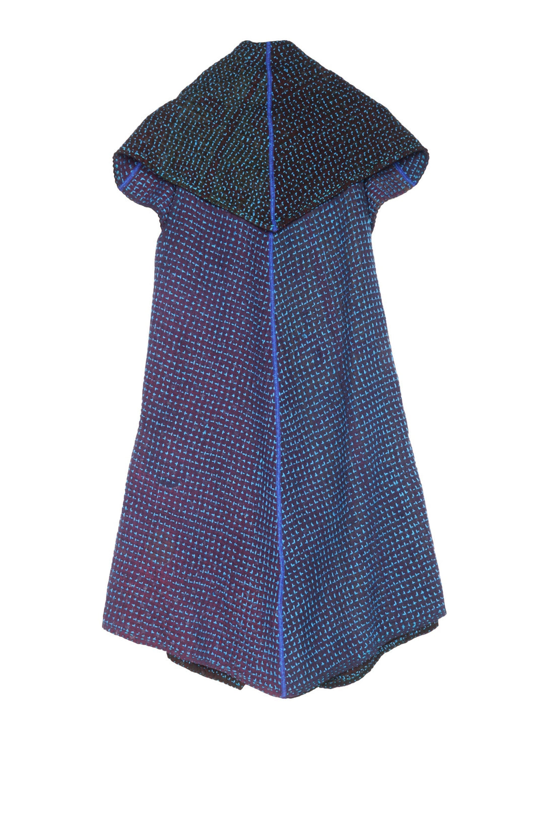 WAFFLE KANTHA CIRCULAR VEST - wf3201-blu -