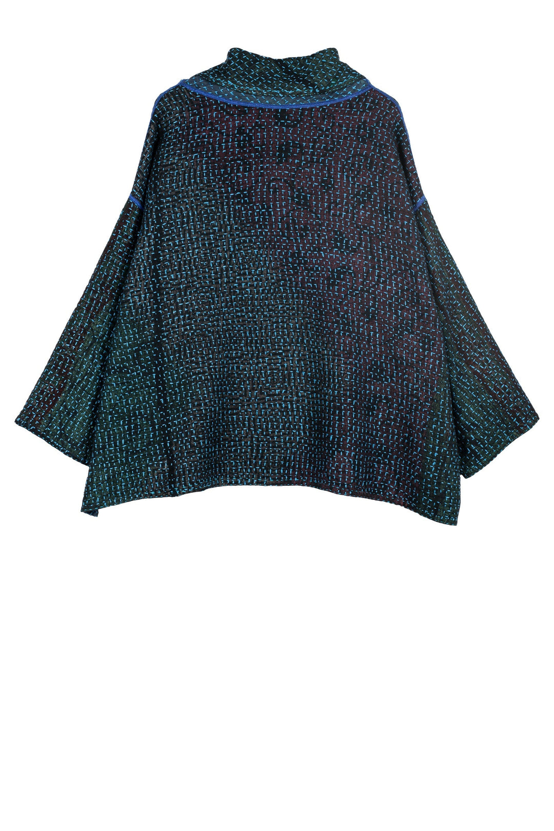 WAFFLE KANTHA COWL PULLOVER - wf3547-blu -