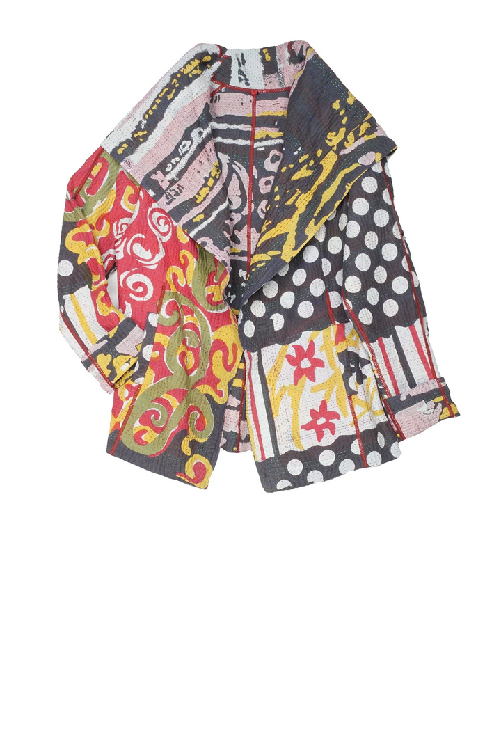 WHITE NIGHT KANTHA HOODIE JKT - wn4036-gry -