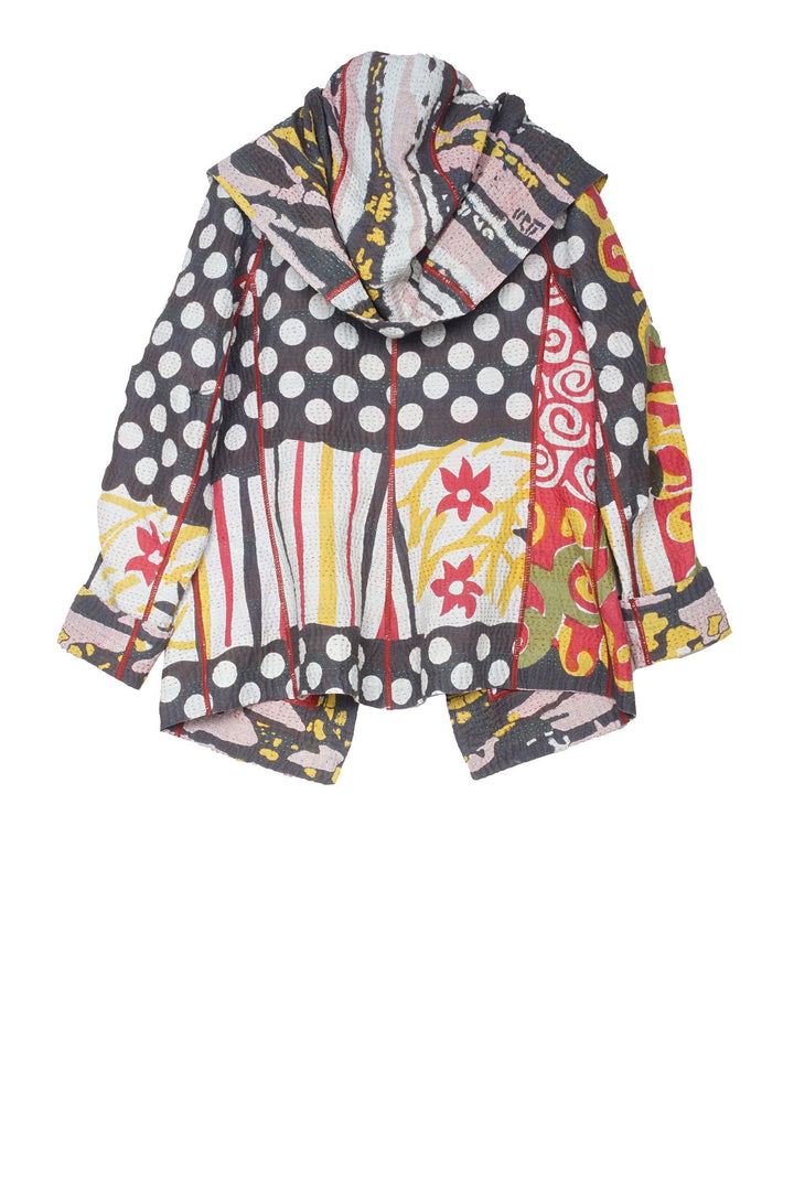 WHITE NIGHT KANTHA HOODIE JKT - wn4036-gry -