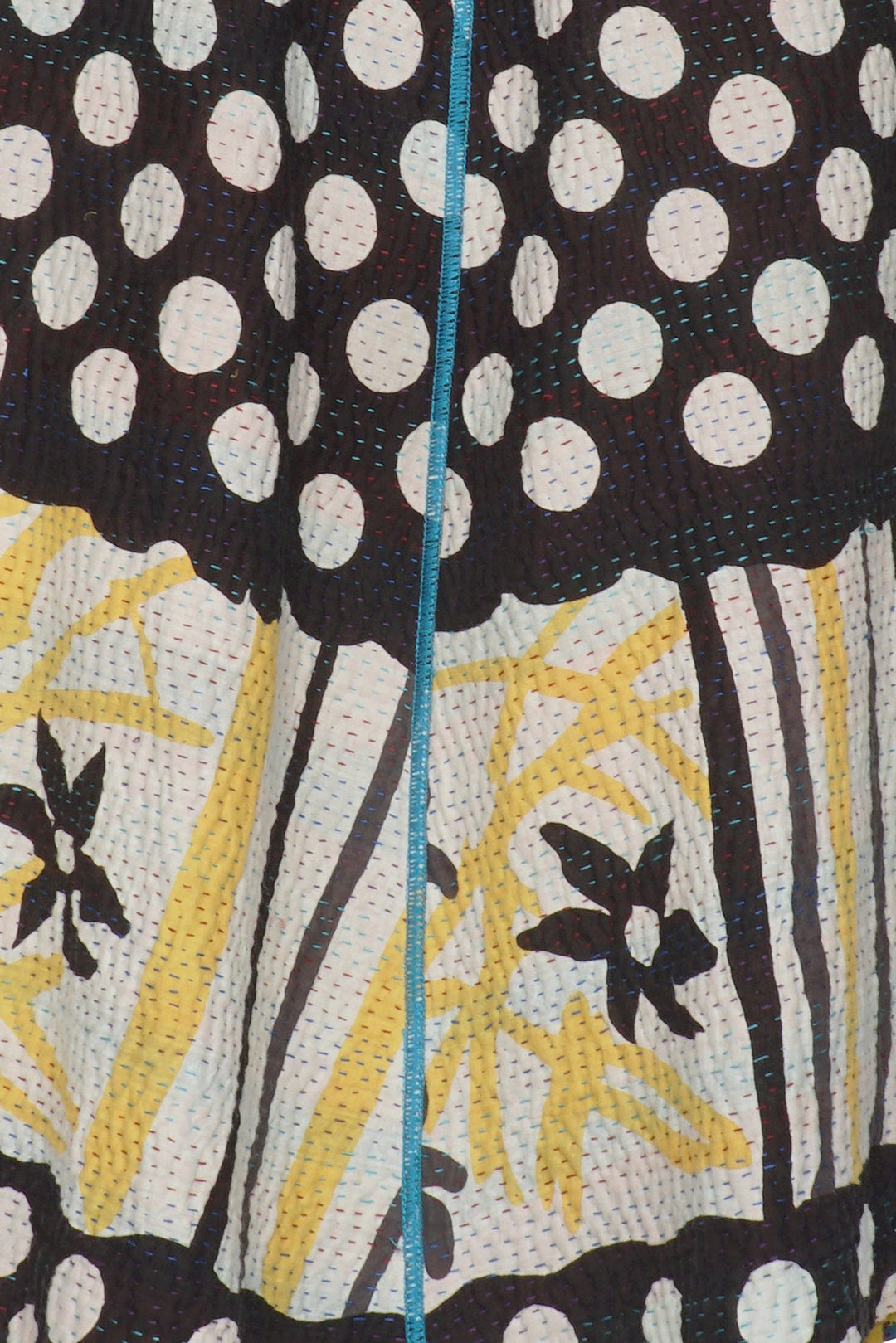 WHITE NIGHT KANTHA DOUBLE BREASTED VEST - wn4216-blu -