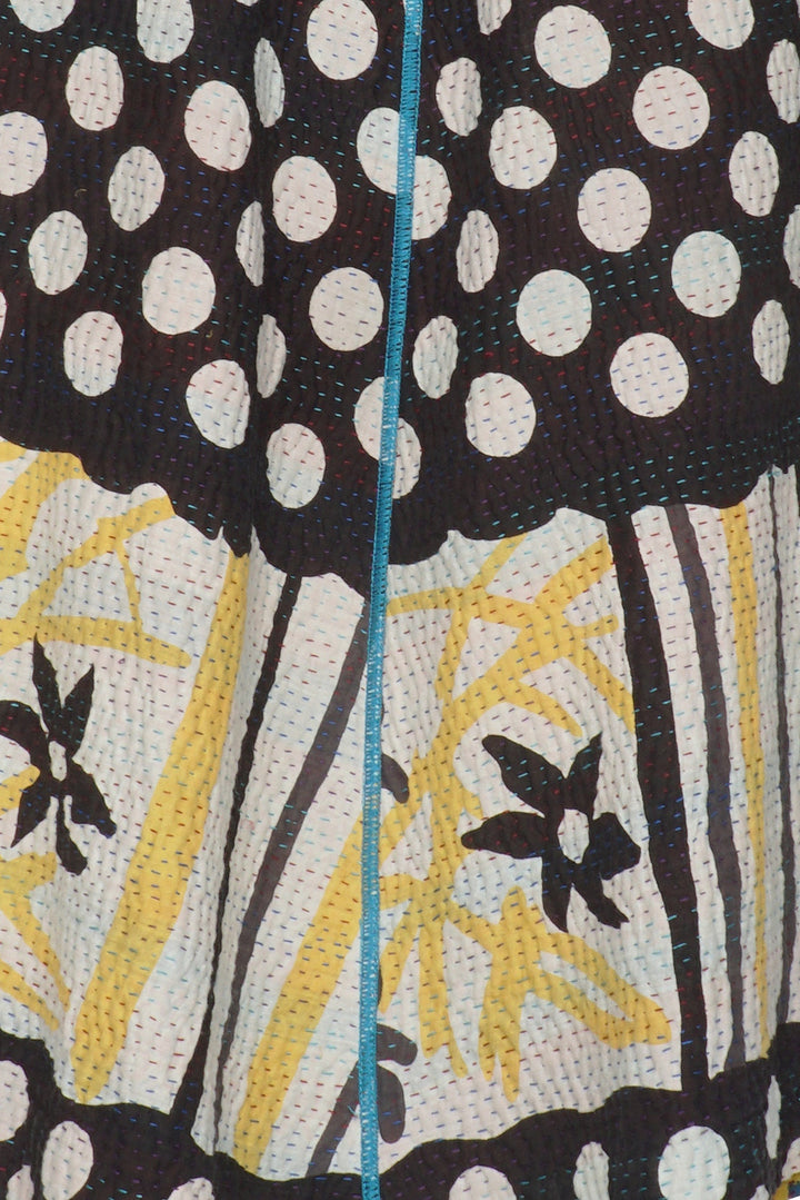 WHITE NIGHT KANTHA DOUBLE BREASTED VEST - wn4216-blu -