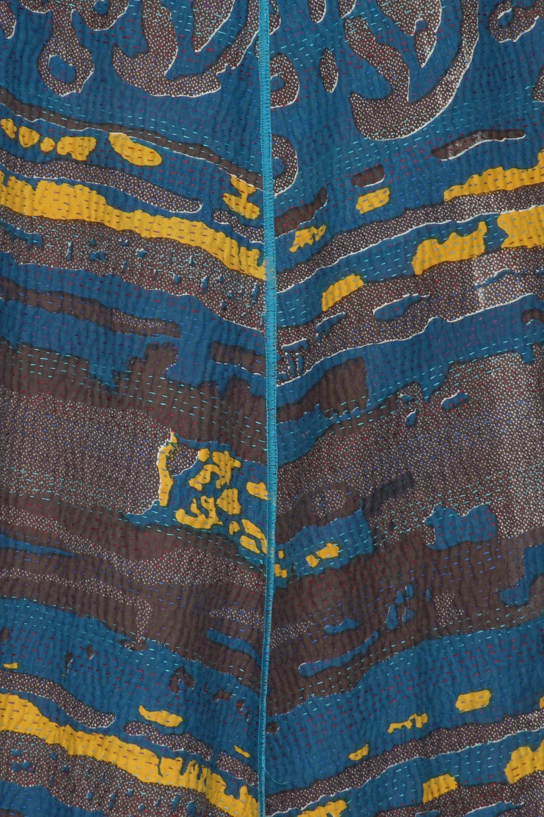 WHITE NIGHT KANTHA DOUBLE BREASTED VEST - wn4216-blu -