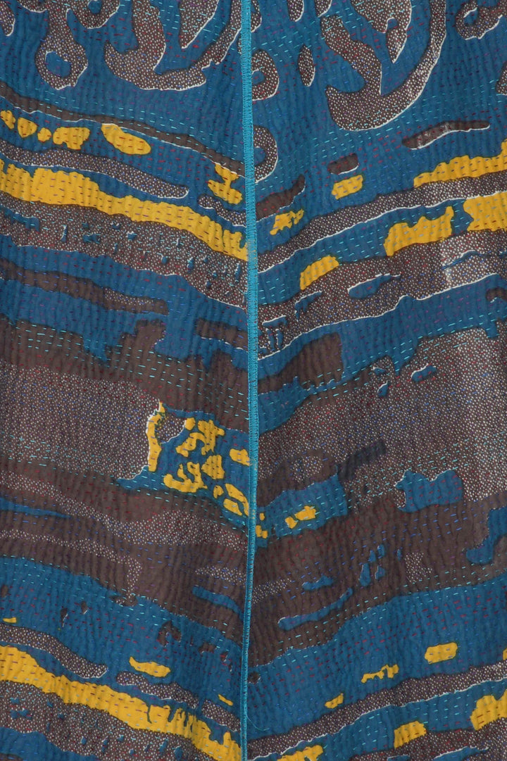 WHITE NIGHT KANTHA DOUBLE BREASTED VEST - wn4216-blu -