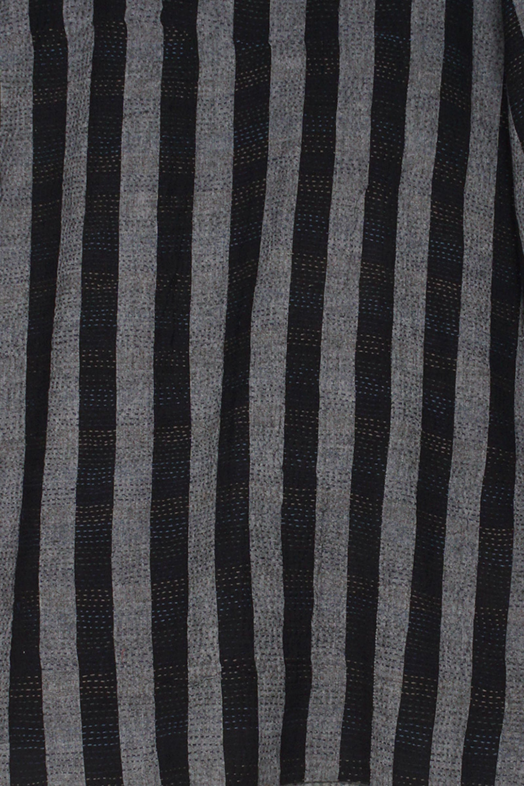 WOVEN STRIPE FRAYED PATCH BACK KANTHA POCKET JKT - wp2002-gry -