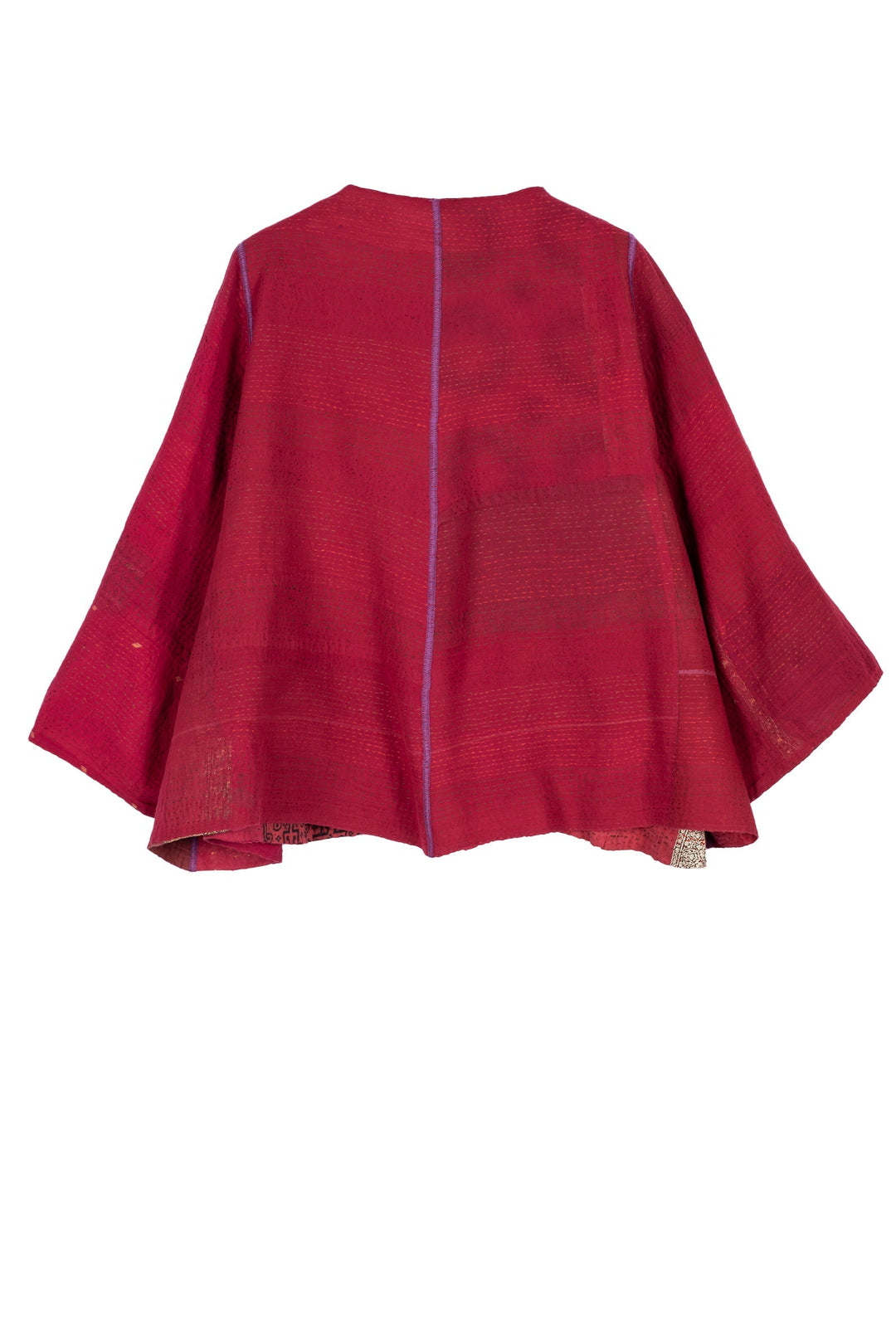 COTTON SILK SW PATCH KANTHA BELL SHAPE JKT - ws2048-red -