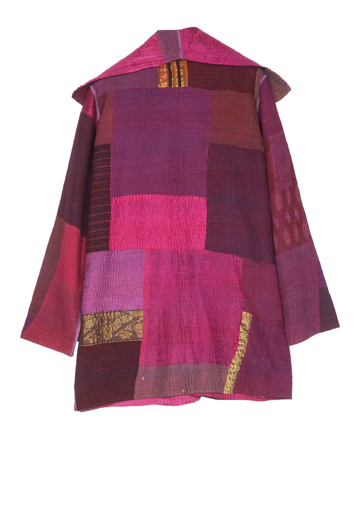 COTTON SILK SW PATCH KANTHA POCKET JKT - ws4002-prp -