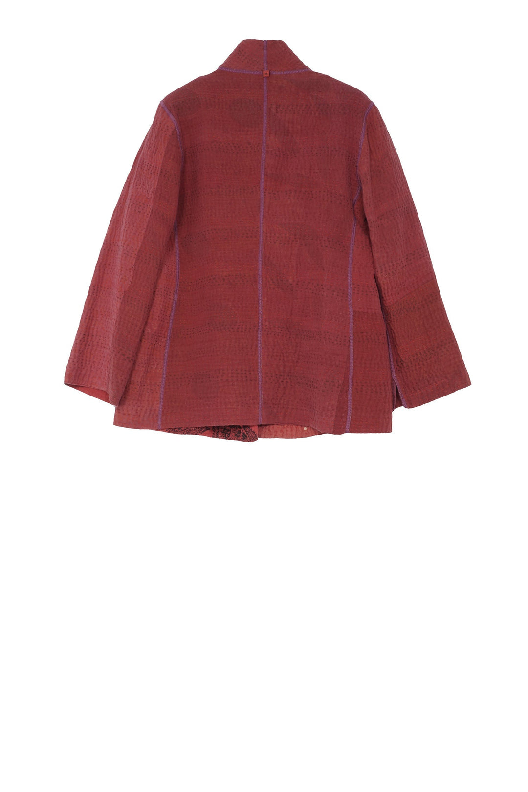 COTTON SILK SW PATCH KANTHA SHORT JKT - ws4007-red -