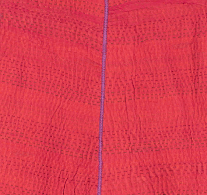 COTTON SILK SW PATCH KANTHA STAND COLLAR CROPPED JKT - ws4034-red -