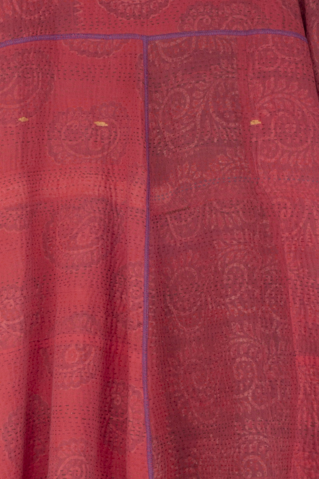 COTTON SILK SW PATCH KANTHA A-LINE DUSTER - ws4311-red -