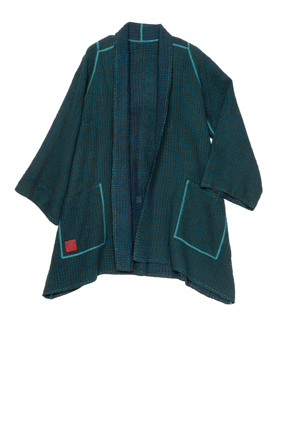 WOOL WAFFLE KANTHA A-LINE JKT - ww3003-tel -