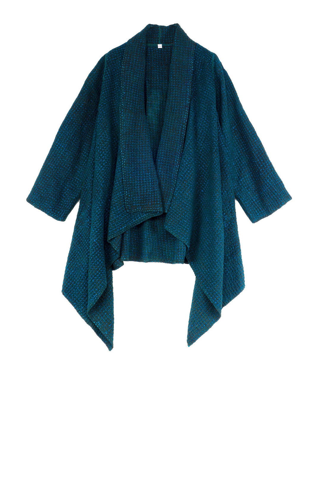 WOOL WAFFLE KANTHA DOUBLE WRAP JKT - ww3056-tel -